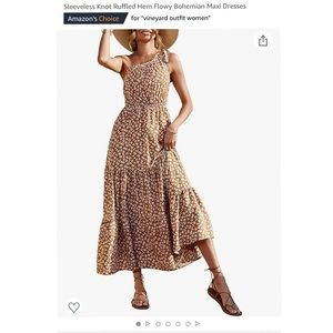 One-Shoulder Ruffle Hem Floral Maxi Dress